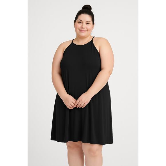 SO Juniors’ Black Halter Neck Ribbed Tank Dress – Size 2X NWOT - Picture 1 of 6